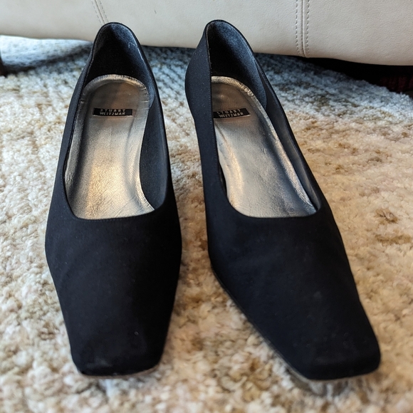 Vintage Stuart Weitzman Leah Square Toe Black Pumps Shoes Women's Size 8.5 N - Picture 5 of 13